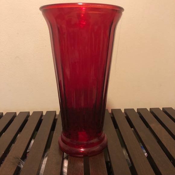 Other - Red Glass Vase